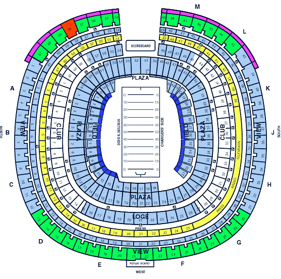 Qualcomm Stadium seating Chart