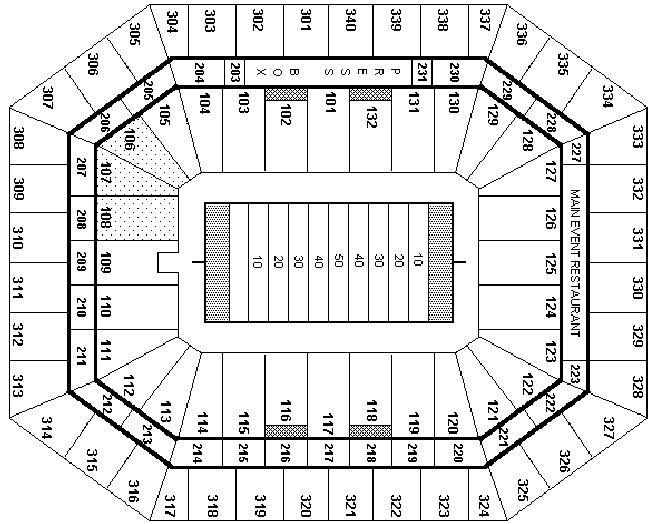 Pontiac Silverdome seating Chart