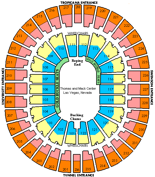 Thomas And Mack Center Rodeo Seating Chart