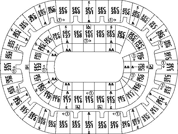 Reunion Arena seating Chart