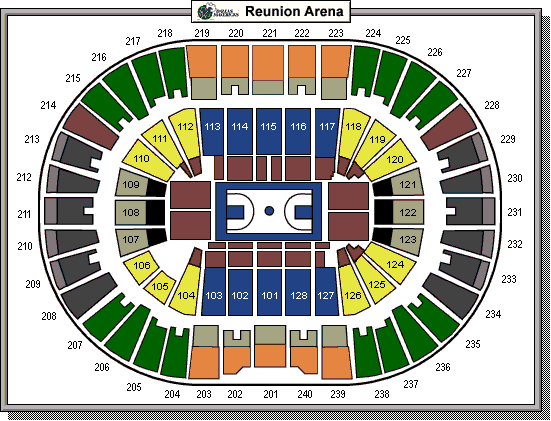Reunion Arena seating Chart
