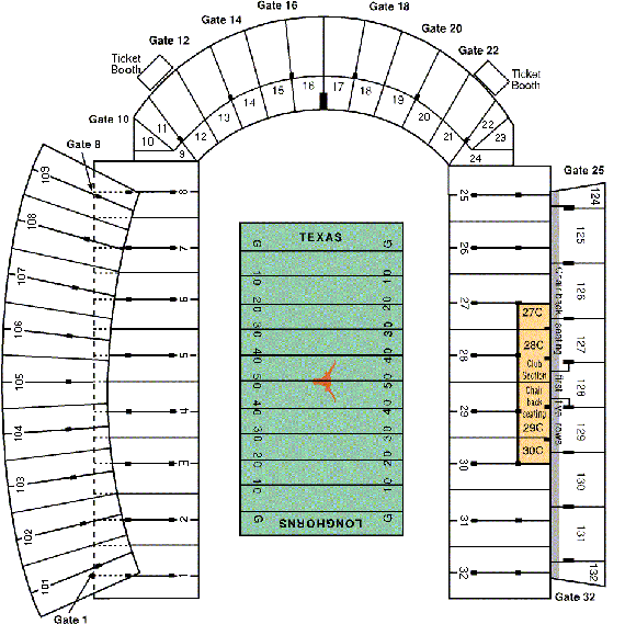 Memorial Stadium seating Chart