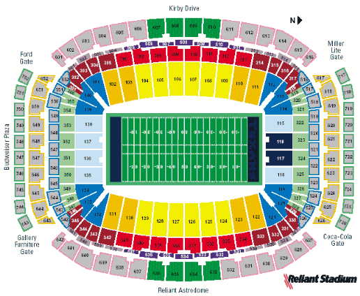 Reliant Stadium seating chart